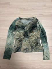 ISSEY MIYAKE 花柄タイトフィット長袖トップス - メルカリ