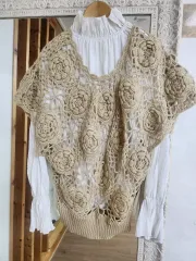 花柄クロシェニット