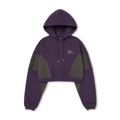 ノルディ PURPLE/グレー クロップド ファー フーディー Tシャツのサムネイル