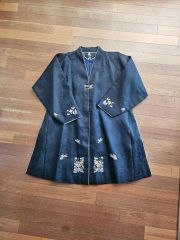 SOU・SOU 桐生ジャカール 違い袖 筒袢纏 袷 濡羽色×華麗 Lサイズ完売品