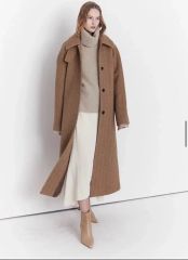 ZARA ボア テディベア ボア ロングコート ホワイト XS ダブルブレスト