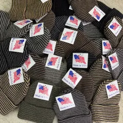 MADE U S A ニット ツイード ミックス ビーニー 帽子
