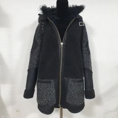 アストラカン 襟元ミンクアップヘアー 高級毛皮コート 身幅2WAY カラクルラム 極美品】アストラカン ロングコート 襟ミンク ラム 高級毛皮 黒 9〜11
