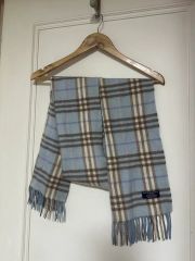 ☆希少色☆【Burberry】100%カシミアノバチェック 色：ブルーグリーン