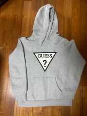 GUESS ゲス 三角 ロゴ 起毛 パーカー グレー