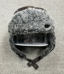 MICHEL KLEIN チェック ファー ニット帽 イヤーマフラー