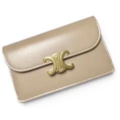 【新品・未使用品】セリーヌ CELINE ロングカードホルダー フラグメント コインケース カード 財布 コンパクト トリオンフ ベージュ 10P073のサムネイル