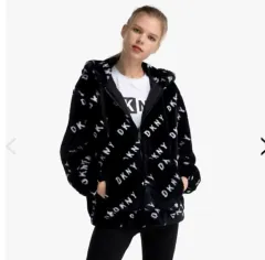DKNY フェイクファー ロゴ フード アウターのサムネイル