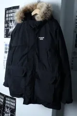 (L-XL) ザラ ダウン アウター ジャケット マウンテンパーカー ユーティリティー ブラック オールドスクール ブルゾン-16F14