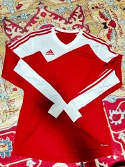 adidas アディダス トレーナー 機能性 レッド 長袖 Tシャツ 105