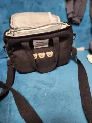 ブラック クマ 刺繍 トートバッグ 兼 ショルダーバッグ