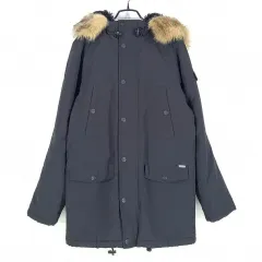 Carhartt カーハート レディース フードファー マウンテンダウンジャケット DARK チャコール (HU42547)のサムネイル