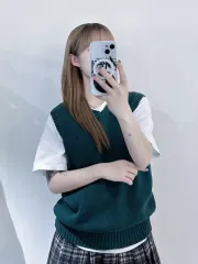 ポロラルフローレン ダークグリーン コットン ニットベスト