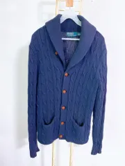 (メンズ95) POLO RALPH LAUREN(ポロラルフローレン) カシミアコットン KARA（カラ）ケーブル編みニットカーディガン