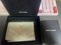 訳ありSAINT LAURENT ベージュ キルティング長財布 - メルカリ