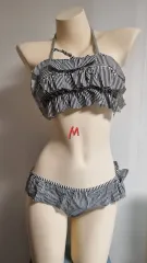ボーダー柄 フリル ビキニ セット M