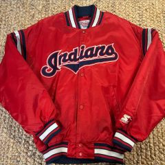 MLB クリーブランド インディアンス　サテンジャケット　XL 未使用 MLB クリーブランド インディアンス サテンジャケット XL 未使用