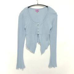 新品】lilLillyフリルシアーカーディガン ブルー - メルカリ