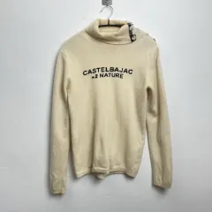 CASTELBAJAC アイボリー ボタン ハーフネック ロゴ ニット 2のサムネイル