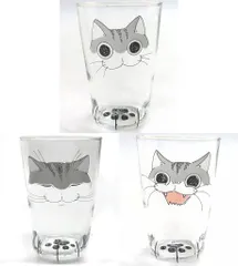 【中古】グラス 全3種セット 猫足グラス 「くじ引き堂 夜は猫といっしょ オンラインくじ キュルガとまったりひとやすみ」 A賞