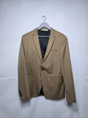 ザラ ベージュ ワンボタン ブレーザー ジャケット メンズ 95 0121