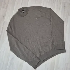 DAKSマン ワッペン 刺繍 ソフトTouch ブラウン ウール モックネック ニットのサムネイル