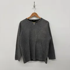 YOHJI YAMAMOTO ヨウジヤマモト チャコール グレー ウール ニット メンズ Lのサムネイル