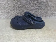 220 クロックス サンダル ファー スリッパ 防寒靴 ネイビー 中古 靴