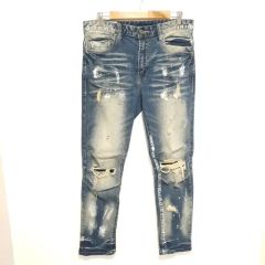 CSBL ダメージ加工 バイカーデニムパンツ - メルカリ