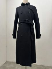 美品】ボールジィ カシミヤ100% トレンチコート ベルト付 日本製 黒 38