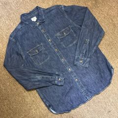 フランクアンドアイリーン ウォッシュドデニムシャツ ダメージ加工