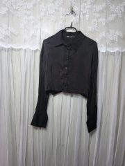 ZARA ハイネックサテンブラウス XL アイボリー フリル袖 - メルカリ