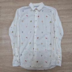 Papas パイナップル刺繍 ボタンダウンシャツ ホワイト Mサイズ - メルカリ