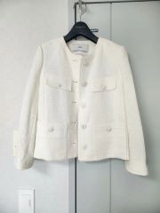 美品☆Plage ツイードジャケット 金釦 ノーカラー 24AW 38 日本製