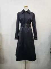 春新商品 ネイビー ベルト トレンチ コート S