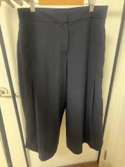 黒色 ワイド スラックス パンツ 5453