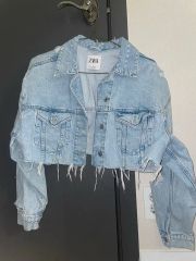 ZARA TRF ラインストーン クロップド デニムジャケット 新品✨ 1640 
