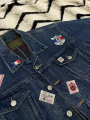 M EDWIN 80s パッチド オーバーサイズ キルティング デニムジャケット