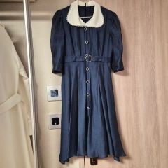 Sheglit 半袖 ワンピース ネイビー - メルカリ
