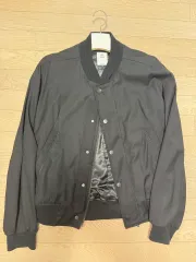 出品 2 POLYTERU ウール スタジャン ブラック ストライプ