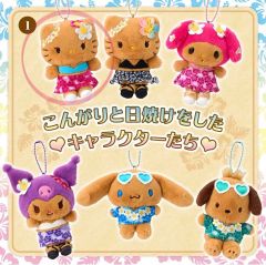 ハワイ限定 日焼けキティぬいぐるみ マイメロクロミポチャッコガングロ