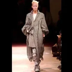 2 Yohji Yamamoto 03AW Blue Archive Houndstooth CHECK Rab プリーツ スカートのサムネイル