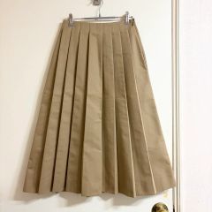 45R フォーティーファイブアール プリーツ ロングスカート ベージュ コットン 45R フォーティーファイブアール プリーツ ロングスカート ベージュ