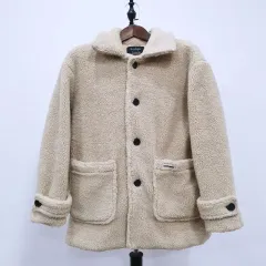 ファッジストア 暖かみのあるベージュ フリース ハーフコート