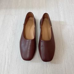 ADAM ET ROPE' ソフトスクエアフラットシューズ ダークブラウン24