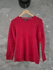 ポロラルフローレン ケーブル ニット レッド XL/TG (18-20)