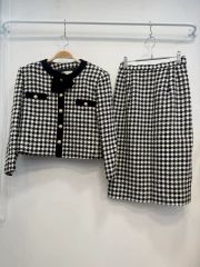 美品 SANDRO サンドロ 千鳥格子 白襟 ワンピース M ハウンドトゥース