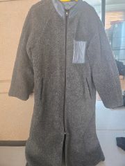 ZARA パネルデザイン ロングコート フェイクスエード・パッチワーク 