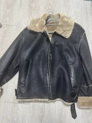 10173】取り外し可能な羊毛襟 男女兼用 本革レザージャケット - メルカリ