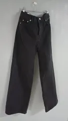 ブラック ワイド デニム ストレート 新品 (27 28)
